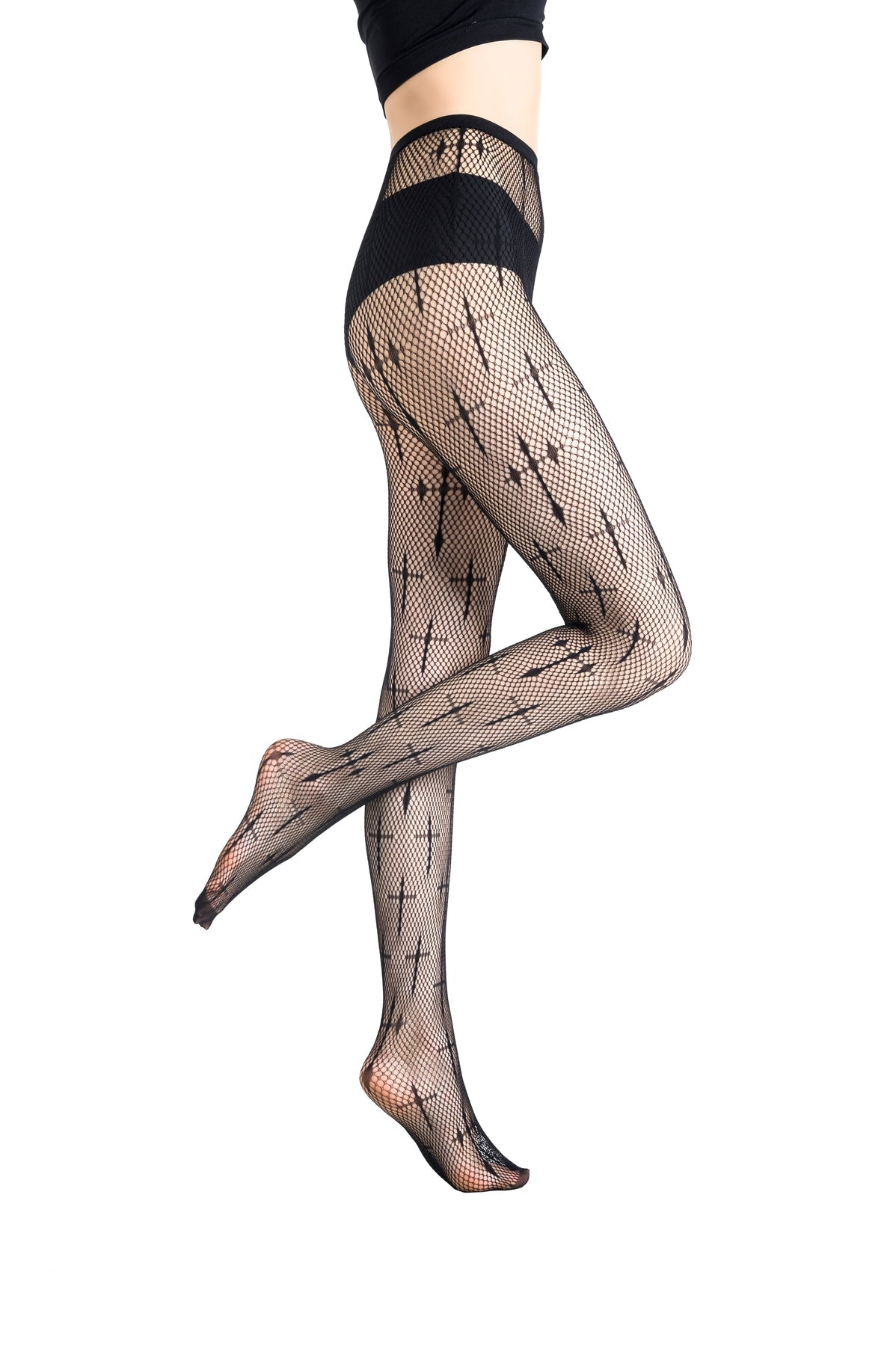 Lunedear Woman Goth Tights Gothic Fishnet Stockings Sexy Black Alternative Punk Pantyhose Leggings