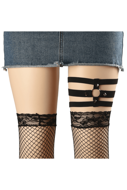 Lunedear Adjustable Cross Thigh Belt, Leg Harness Garter Belt Rave Thigh Band Cosplay Costume Accessory Strap for Women Girls